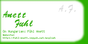 anett fuhl business card
